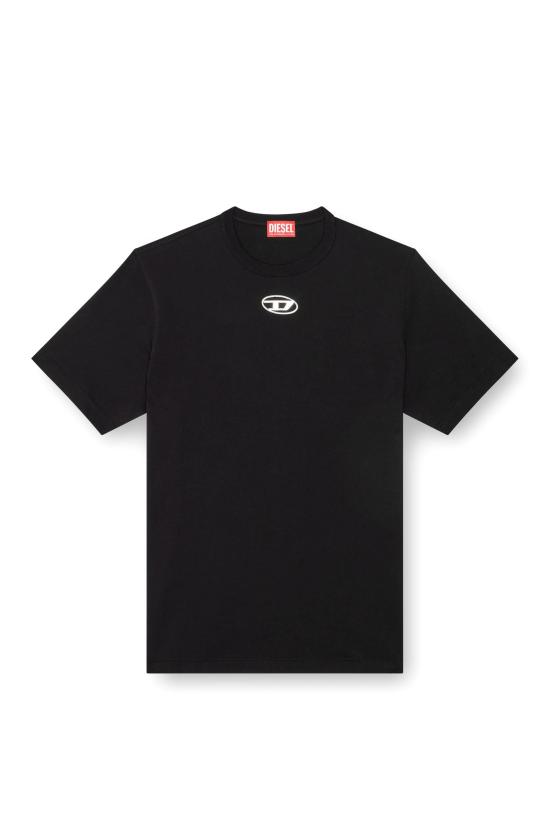 26FW 디젤 T-어드저스트-Od 메탈릭 오발 D 티셔츠 A178800CLBR 9XX Nero