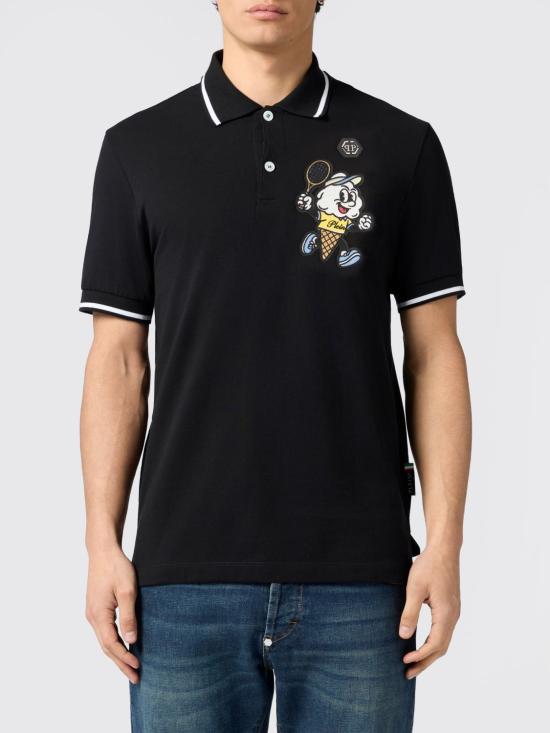 26SS 필립 플레인 폴로 티셔츠 PAFCMTK9017PTE179N 02 Black