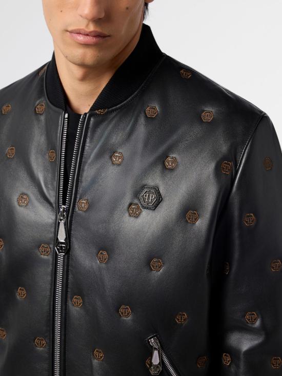 26SS 필립 플레인 가죽 자켓 SAFCMLB2016PLE005N 02 Black - PHILIPP PLEIN