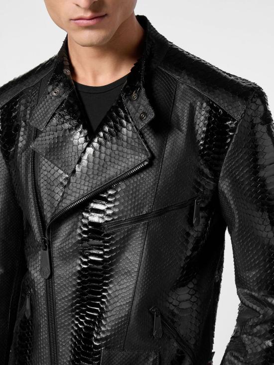 26SS 필립 플레인 가죽 자켓 PADCMLB1540PLE029P 02 Black - PHILIPP PLEIN