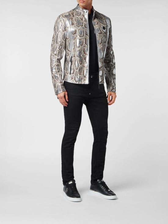 26SS 필립 플레인 가죽 자켓 PADCMLB1860PLE029P 1002 Black - PHILIPP PLEIN