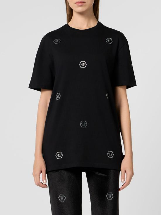 26SS 필립 플레인 반팔 티셔츠 SAFCWTK3840PJY002N 02 Black