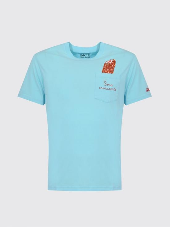 26SS 세인트바쓰 반팔 티셔츠 AUS0001 04516L Gnawed Blue - MC2 SAINT BARTH