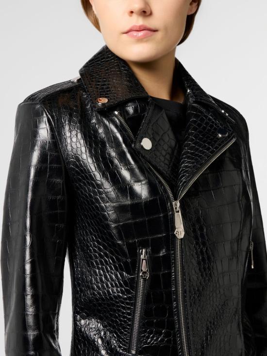 26SS 필립 플레인 가죽 자켓 SAFCWLB1201PLE010N 02 Black - PHILIPP PLEIN
