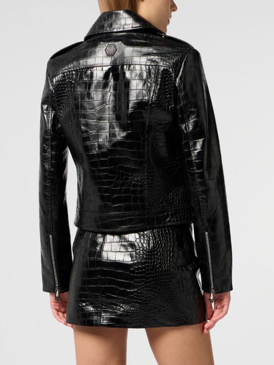 26SS 필립 플레인 가죽 자켓 SAFCWLB1201PLE010N 02 Black - PHILIPP PLEIN