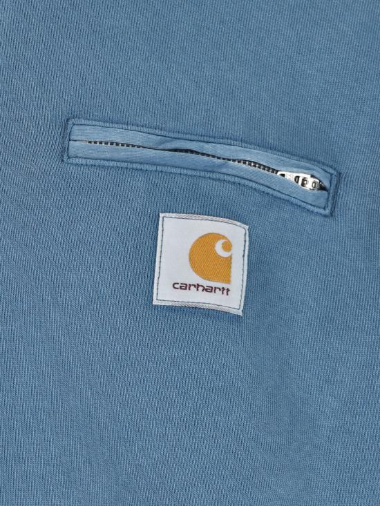 26SS 칼하트 WIP 하프 집 디트로이트 스웨트셔츠 I036350 3IM06 BLUE RIVER STONE WASHED DOM - CARHARTT WIP