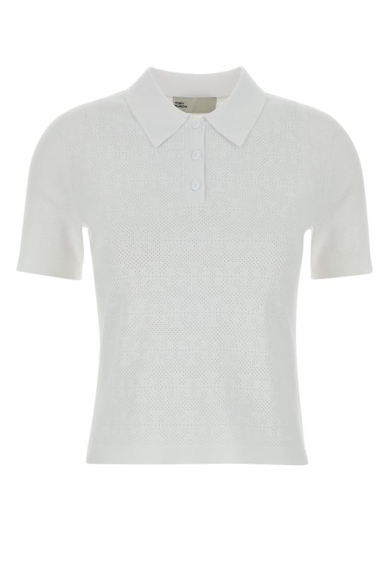 26FW 토리버치 폴로 티셔츠 182085 100 WHITE