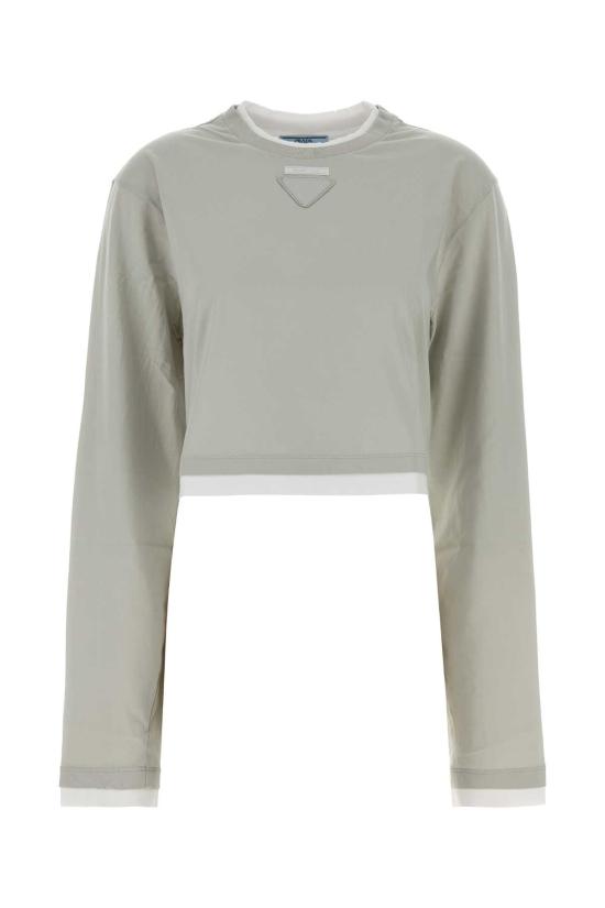 26FW 프라다 긴팔 티셔츠 34693SOOO15ZG F0K44 Grey