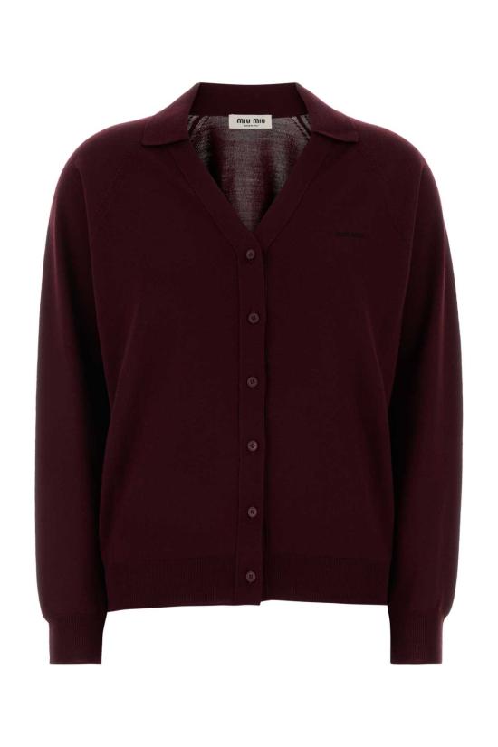 26FW 미우미우 스웨터 MMF02ZSOOO16WJ F0869 Burgundy