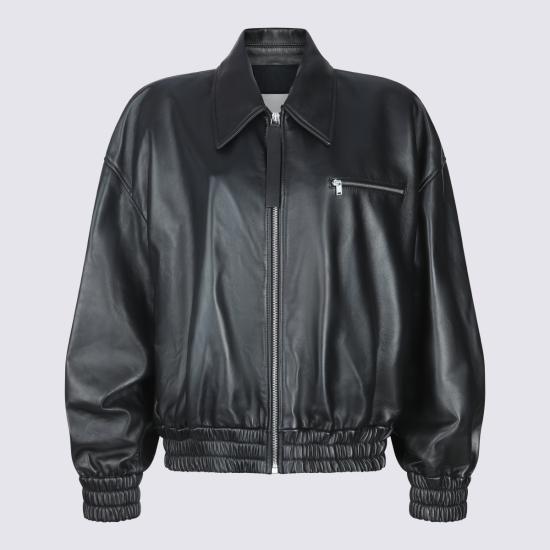 26SS 질샌더 가죽 자켓 J02SW0048 J07187001 Black