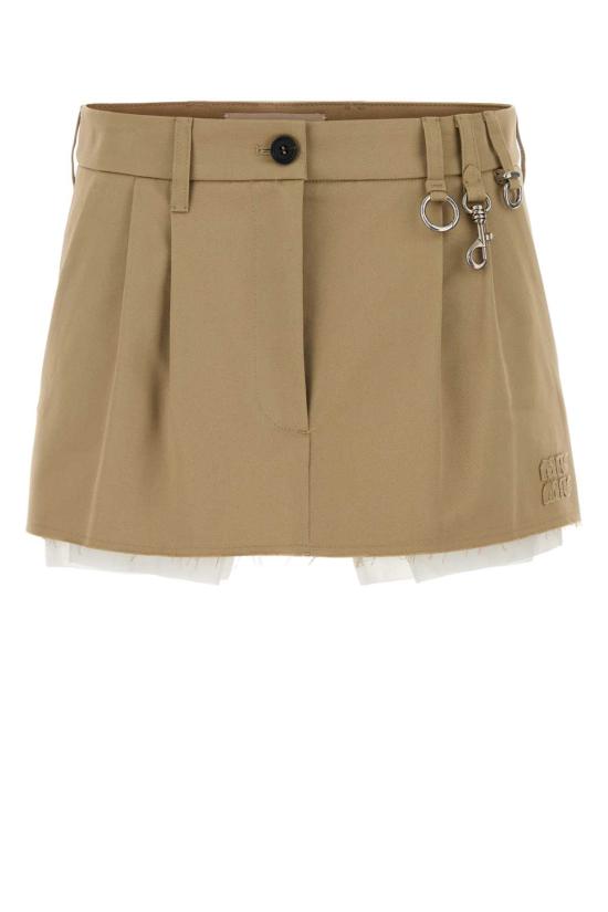 26FW 미우미우 숏 스커트 MG2690SOOO1UPX F0065 Beige o Tan