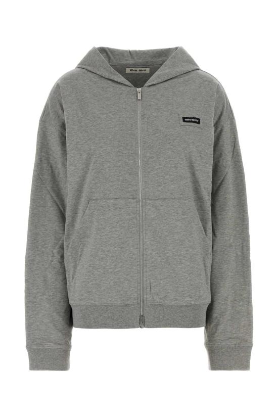 26FW 미우미우 후드 티셔츠 MJLA63SOOO192D F0031 Grey