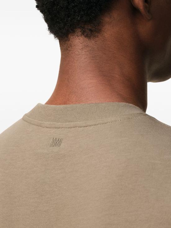 26SS 아미 하트 로고 코튼 자수 티셔츠 UTS34 1726A036 BEIGE - AMI