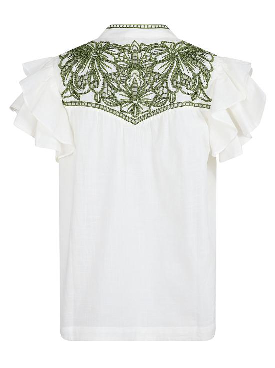 26SS 스칼렛 파피스 반팔 티셔츠 VANIA TOP CALLA GREEN Bianco verde - SCARLETT POPPIES
