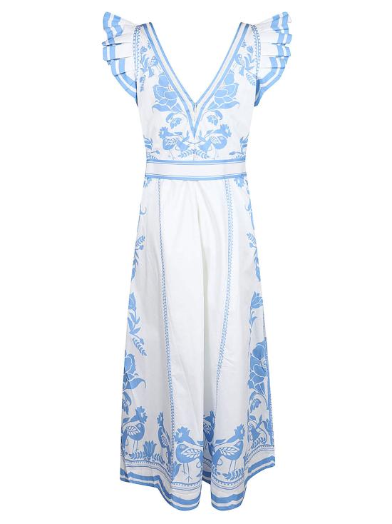26SS 스칼렛 파피스 미디 원피스 VALMIRA DRESS WHITE BLU Bianco azzurro - SCARLETT POPPIES