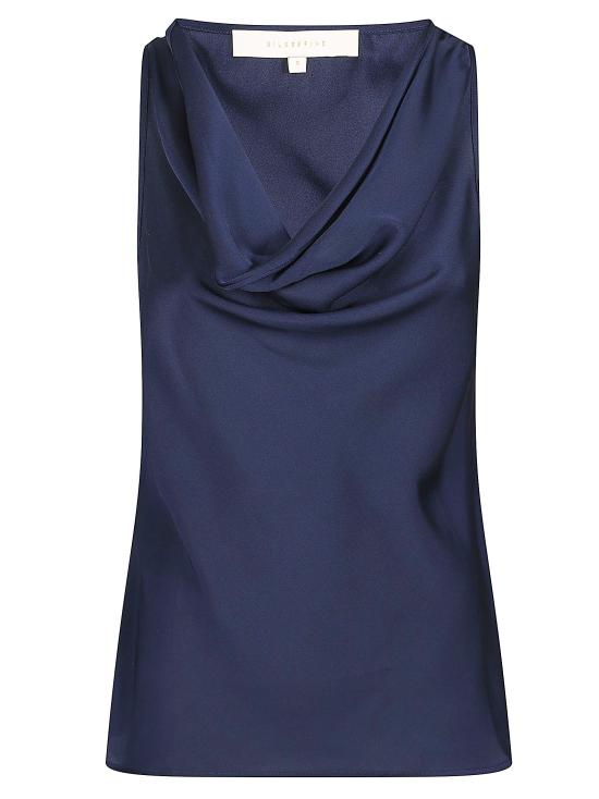 26SS 실크95파이브 민소매 티셔츠 PARIS COWL NECK NAVY Blue