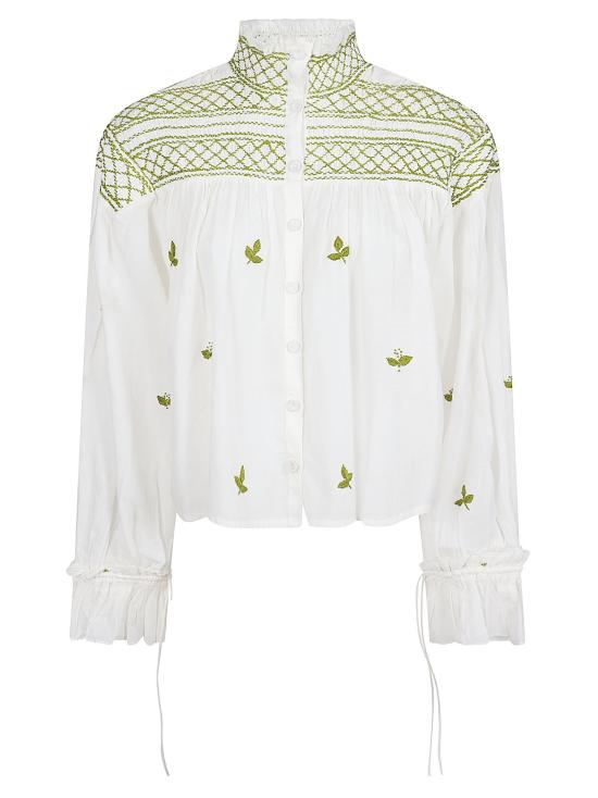 26SS 스칼렛 파피스 블라우스 NOVELLE TOP CALLA GREEN Bianco verde