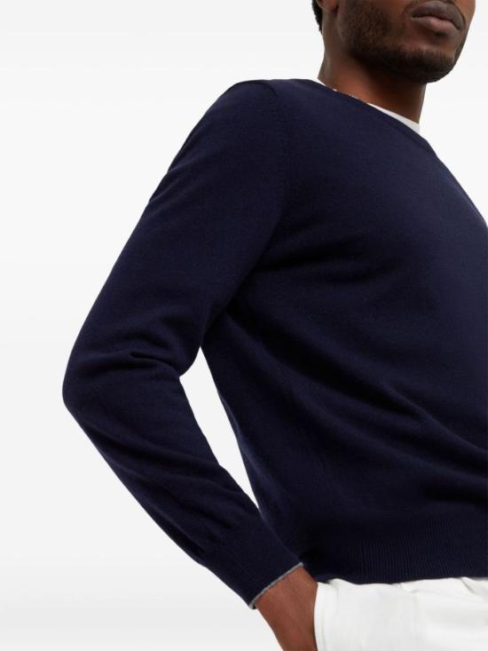 26FW 브루넬로 쿠치넬리 캐시미어 니트 M2200100 CW425 NAVY - BRUNELLO CUCINELLI