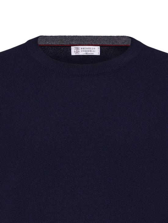 26FW 브루넬로 쿠치넬리 캐시미어 니트 M2200100 CW425 NAVY - BRUNELLO CUCINELLI