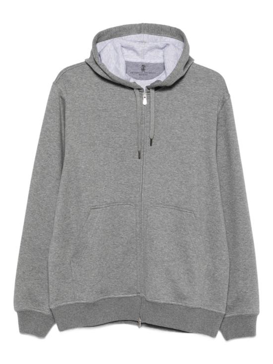 26FW 브루넬로 쿠치넬리 더블 페이스 스웨트 집업 후디 MM8319069G C1253 DARK GREY