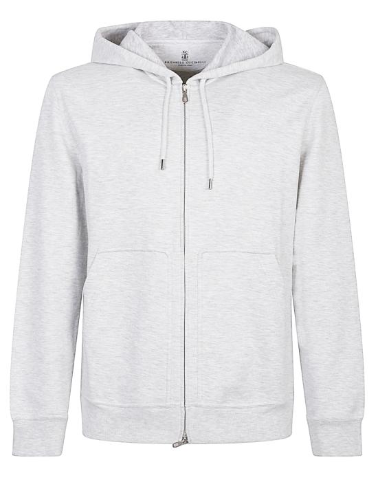 26FW 브루넬로 쿠치넬리 더블 페이스 스웨트 집업 후디 MM8319069G C1250 GREY