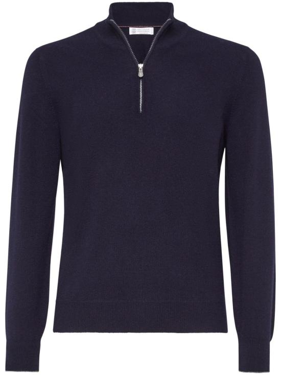 26FW 브루넬로 쿠치넬리 캐시미어 집업 니트 M2200124 CW425 NAVY