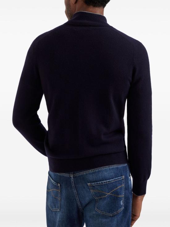 26FW 브루넬로 쿠치넬리 캐시미어 집업 니트 M2200124 CW425 NAVY - BRUNELLO CUCINELLI
