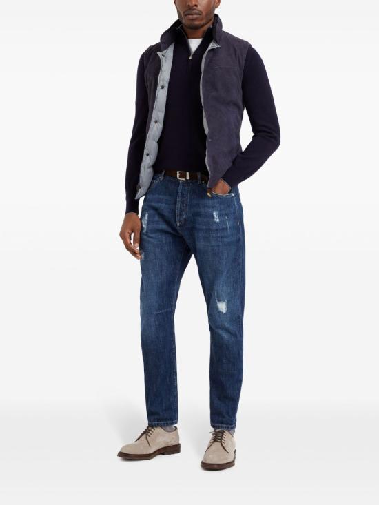 26FW 브루넬로 쿠치넬리 캐시미어 집업 니트 M2200124 CW425 NAVY - BRUNELLO CUCINELLI