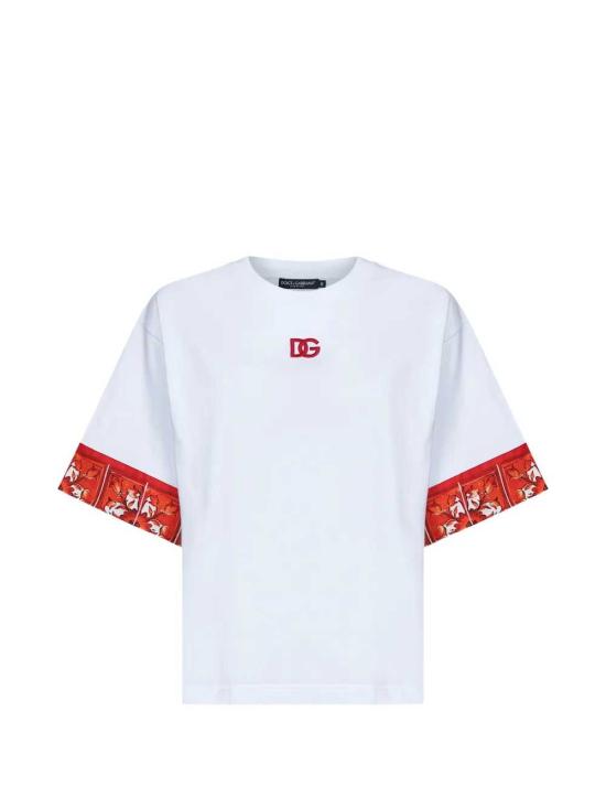 26FW 돌체앤가바나 반팔 티셔츠 F8V06ZGDDT1 W0800 BIANCO OTTICO