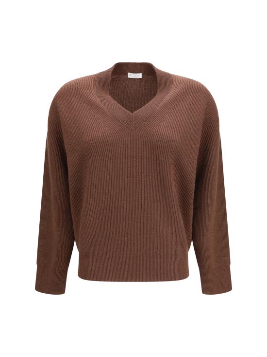 26FW 브루넬로 쿠치넬리 스웨터 M1E224722P CHI89 BROWN