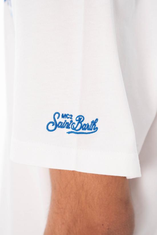 26SS 세인트바쓰 반팔 티셔츠 PRL0002 09549L 01N White - MC2 SAINT BARTH