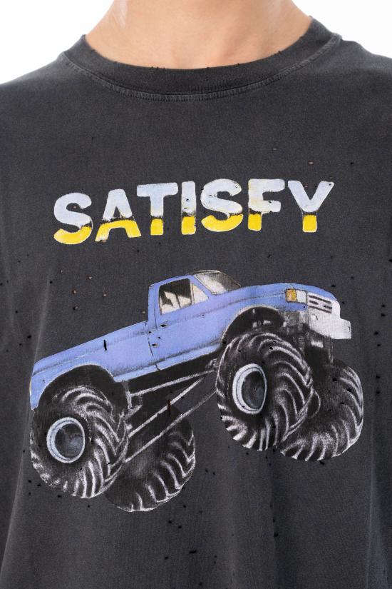 26SS 새티스파이 모스테크 티셔츠 11006 00A21 AGED BLACK Black - SATISFY