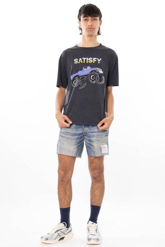 26SS 새티스파이 모스테크 티셔츠 11006 00A21 AGED BLACK Black - SATISFY