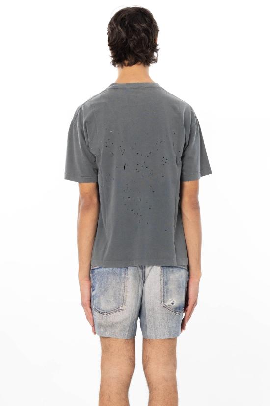 26SS 새티스파이 모스테크 티셔츠 11006 01A02 FADED BLACK Grey - SATISFY