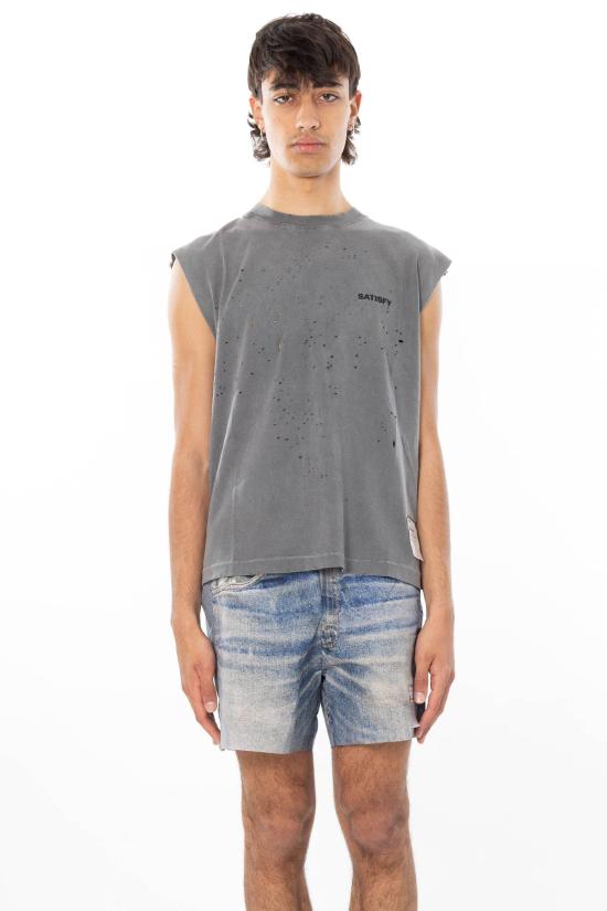 26SS 새티스파이 모스테크 머슬 티셔츠 11005 00A02 FADED BLACK Grey