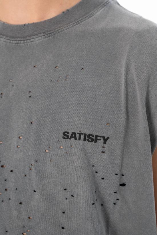 26SS 새티스파이 모스테크 머슬 티셔츠 11005 00A02 FADED BLACK Grey - SATISFY