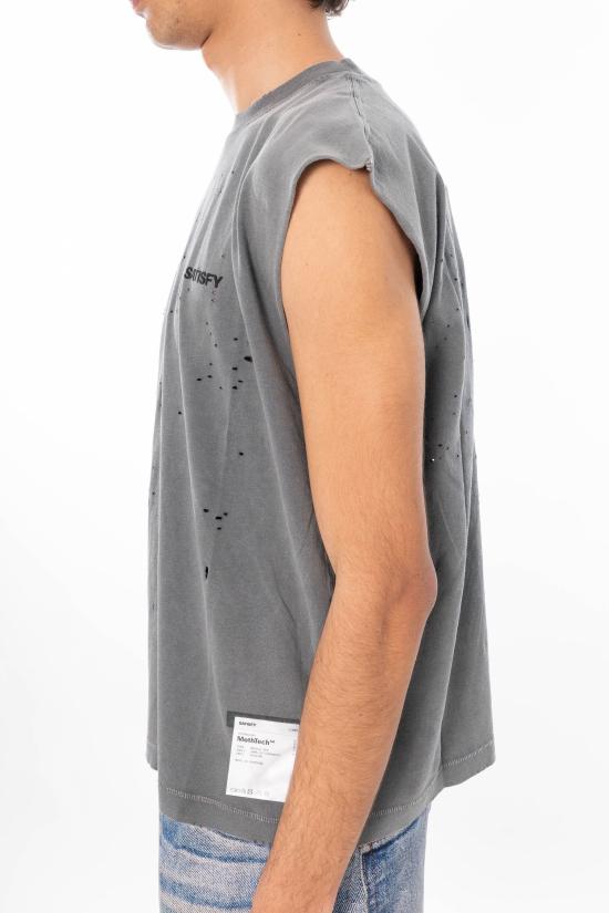 26SS 새티스파이 모스테크 머슬 티셔츠 11005 00A02 FADED BLACK Grey - SATISFY
