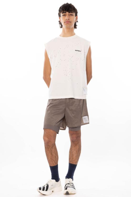 26SS 새티스파이 모스테크 머슬 티셔츠 11005 12A02 AGED GREY White - SATISFY