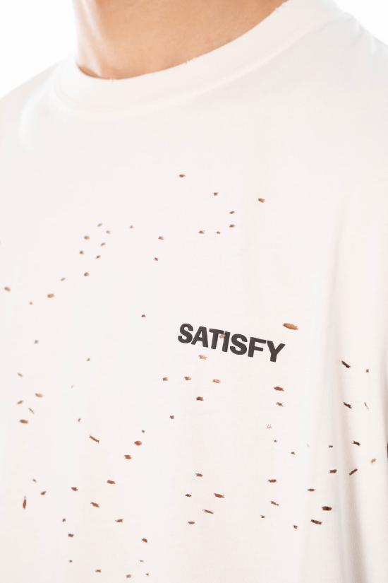 26SS 새티스파이 모스테크 머슬 티셔츠 11005 12A02 AGED GREY White - SATISFY