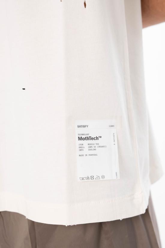 26SS 새티스파이 모스테크 머슬 티셔츠 11005 12A02 AGED GREY White - SATISFY