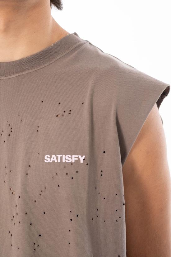 26SS 새티스파이 모스테크 머슬 티셔츠 11005 91E02 SUN BLEACHED FALCON Grey - SATISFY