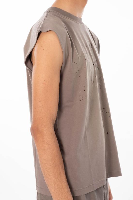 26SS 새티스파이 모스테크 머슬 티셔츠 11005 91E02 SUN BLEACHED FALCON Grey - SATISFY