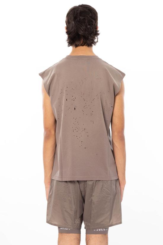 26SS 새티스파이 모스테크 머슬 티셔츠 11005 91E02 SUN BLEACHED FALCON Grey - SATISFY