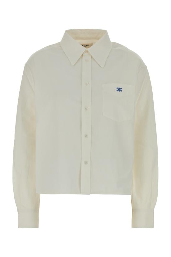 26SS 셀린느 코튼 데님 셔츠 RC0D5324M GDW8 WHITEDENIMLIGHTSTONEWASH