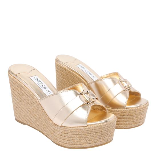 26FW 지미추 뮬/슬리퍼 LEDA WEDGE 100 MJHGOLD Gold - JIMMY CHOO