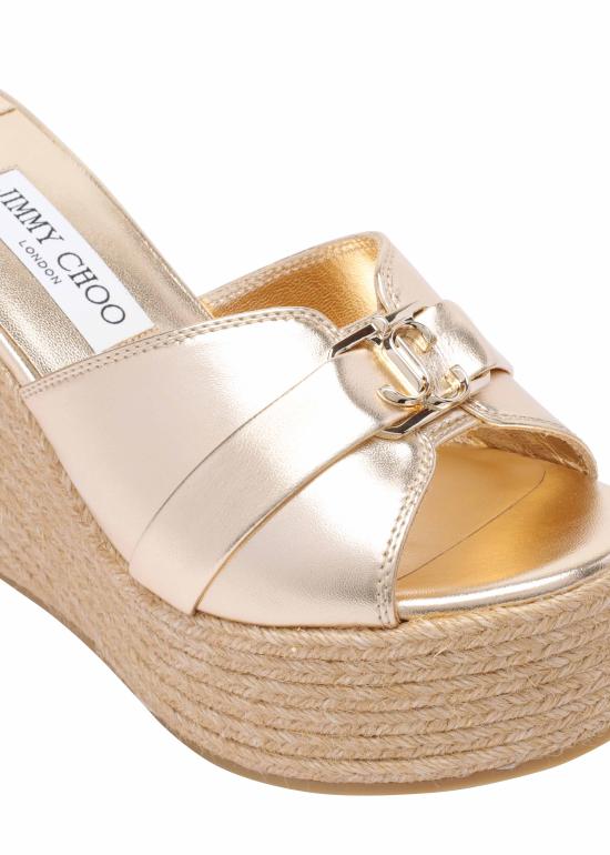 26FW 지미추 뮬/슬리퍼 LEDA WEDGE 100 MJHGOLD Gold - JIMMY CHOO