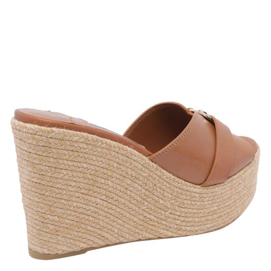 26FW 지미추 뮬/슬리퍼 LEDA WEDGE 100 FDZTAN GOLD Brown - JIMMY CHOO