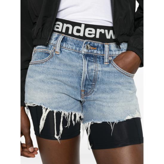 26FW 알렉산더 왕 데님 숏팬츠 4DC3264302 427D BLUE - ALEXANDER WANG