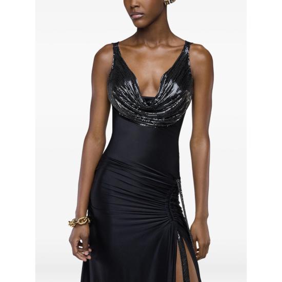 26FW 파코라반 롱 원피스 26AXRO069 MH0006 P001 BLACK - PACO RABANNE