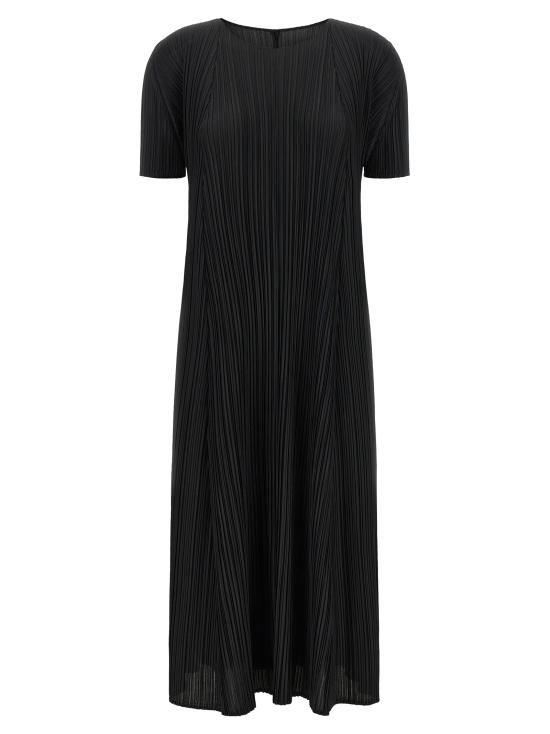 26SS 플리츠플리즈 멜로우 플리츠 플레어 미디 원피스 PP66JH28415 Black